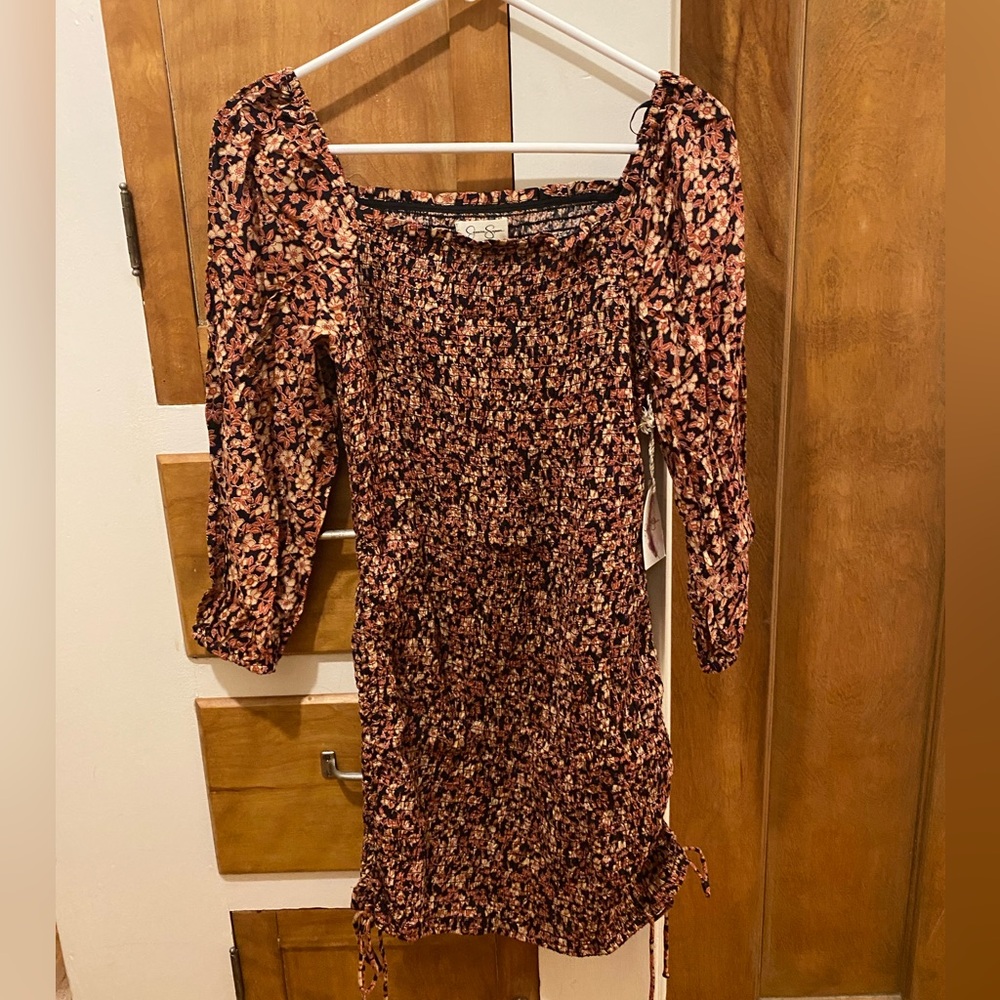 NEW Jessica Simpson Ruched Floral Mini Dress